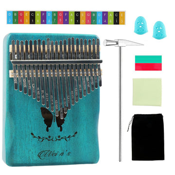 Elephantboat Kalimba 21 Keys Thumb Piano With Note Sticker, Tune Hammer, Carry Bag, Gift Kalimba Musical Instruments For Kids Ad