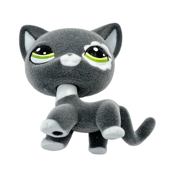 Lpscb Custom-Made Flocked Pet Shop Toy Fuzzy Animal Figure Short Hair Cat Dog Collie Dachshund Great Dane Cocker Spaniel (Black