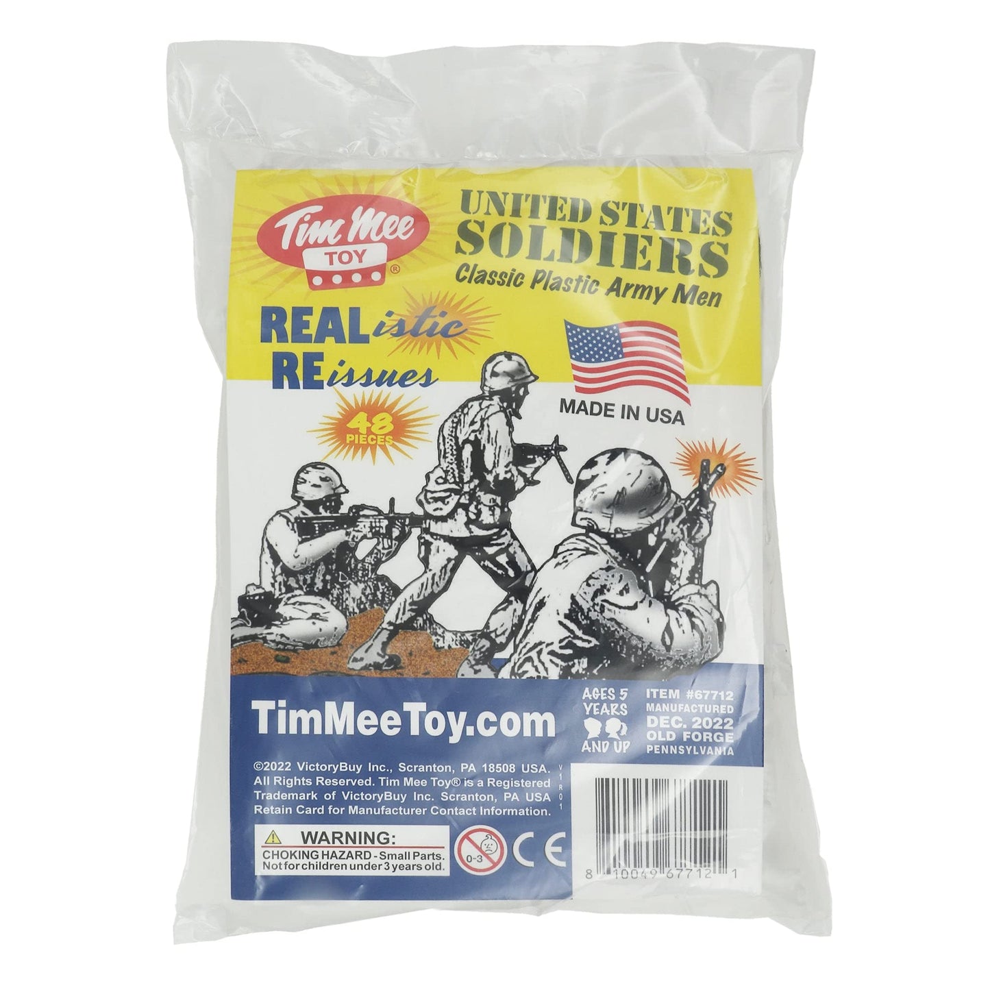 TimMee Plastic Army Men - White 48pc Toy Soldier Figures - Made in USA