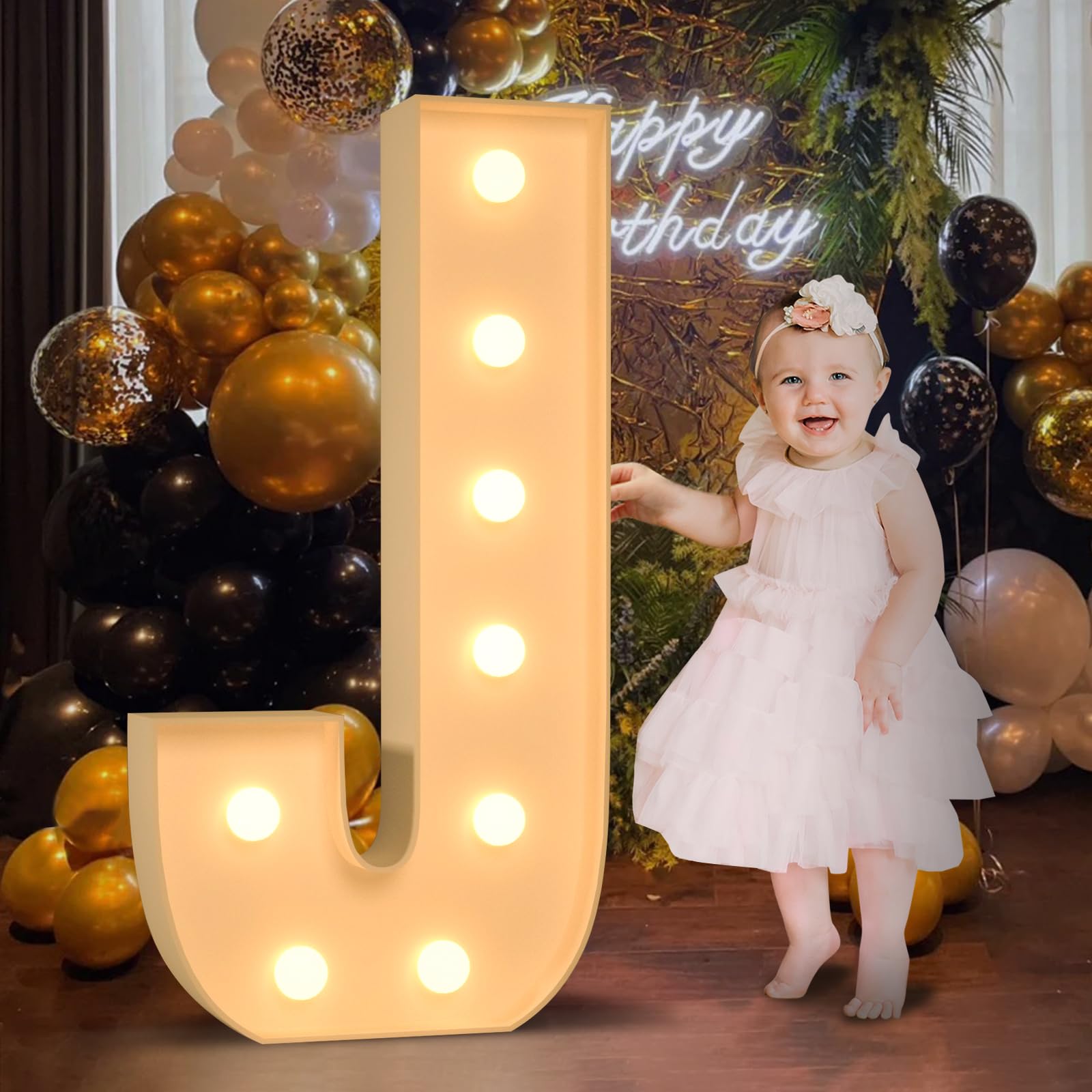 3Ft Marquee Light Up Letters, Large Marquee Letters J For Party Decorations, Big Baby Letters For Baby Shower Birthday Party Dec