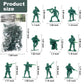 Wankko 2-Inch Green Plastic Army Men Action Figures - Pack of 100, 10 Unique Sculpts, Model Wankko052