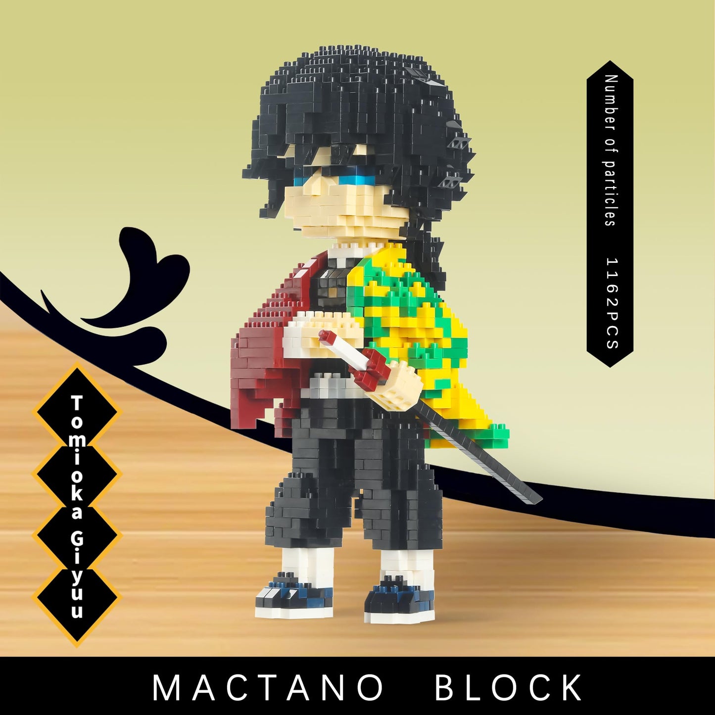 MACTANO Anime Demon Slayer Giyuu Tomioka Figure Building Set Micro Mini Building Block Toy for Kids mature-themed