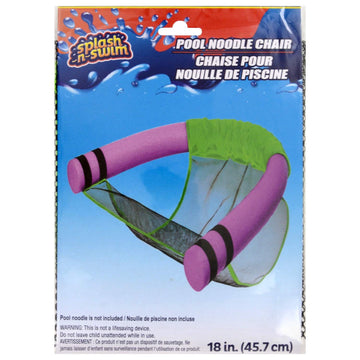 Splash - n - Swim Pool Noodle Toy Lounge Chair, 18" Foam, Green/Orange, Model 252261