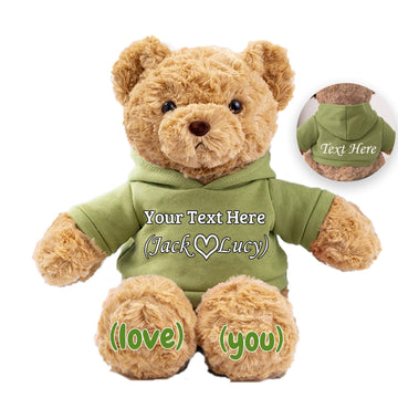 JABECODIFA Personalized Teddy Bear for Her Him Bear Plush with Custom Text+Photo, Personalized Gifts Teddy Bear Stuffed as for V