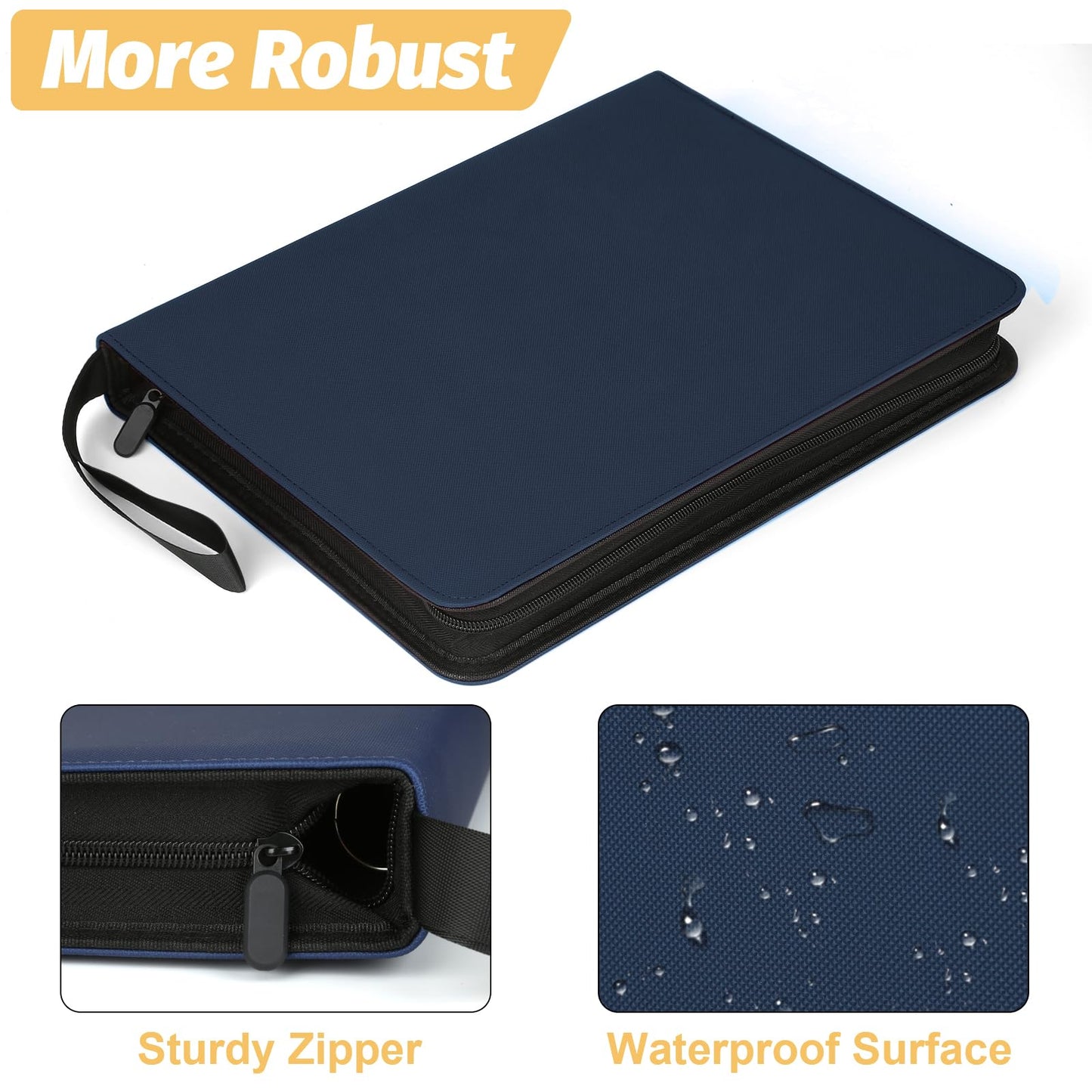 GERMUN Trading Card Binder  720 Pockets Card Binder  9-Poccket Sided Pocket Sports Card Binder  enhanced Card Binders Compatible with MTG  TCG  Baseball Cards(Dimond Blue)