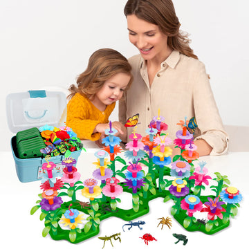 Leetous Birthday Toys Gifts For 2 3 4 5 6 Years Old Toddlers Girls Boys (156Pcs),Insect Flower Garden Building-Educational Prete
