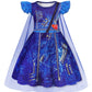 Wonderbabe Descendants Girls Evie Cosplay Costume Dress Princess Birthday Party Dress Up Clothes Halloween Outfits With Cape Size 9-10
