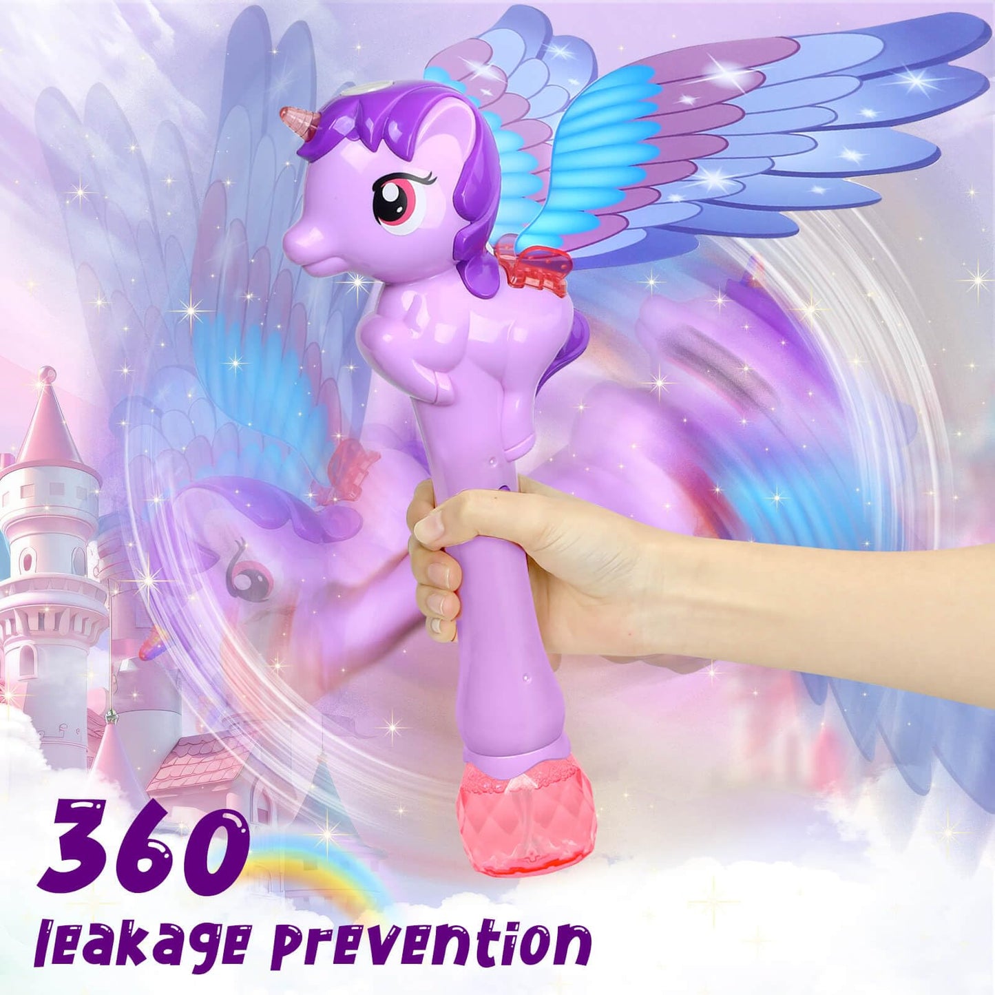 Joneg Unicorn Toys For Girls Age 3-8, Bubble Machine For Kids, Bubbles Wand Toy For Girl Ages 4-6, Birthday Party Gifts For 3 4