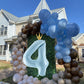 Gifloon Number 4 Balloon With Crown, Large Number Balloons 40 Inch, 4Th Birthday Party Decorations Supplies 4 Year Old Birthday