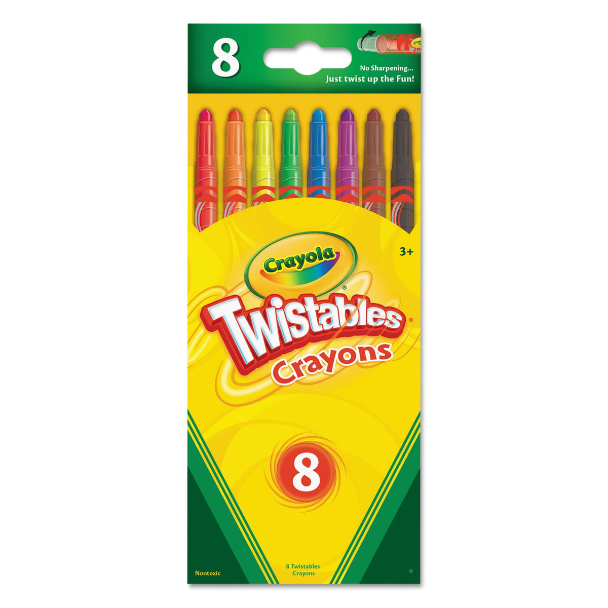 Twistable Crayons, 8 Traditional Colors/Set
