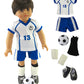 American Fashion World Blue and White Soccer Uniform for 18-Inch Dolls | Accessories Included | enhanced Quality & Trendy Design | Dolls Clothes | Outfit Fashions for Dolls for Popular Brands