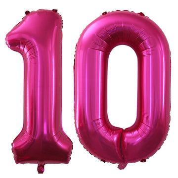 Goer Number 10 Balloons For 10Th Birthday Party Decorations,42 Inch Jumbo Foil Helium Balloons For 10Th Anniversary (Bright Peach)