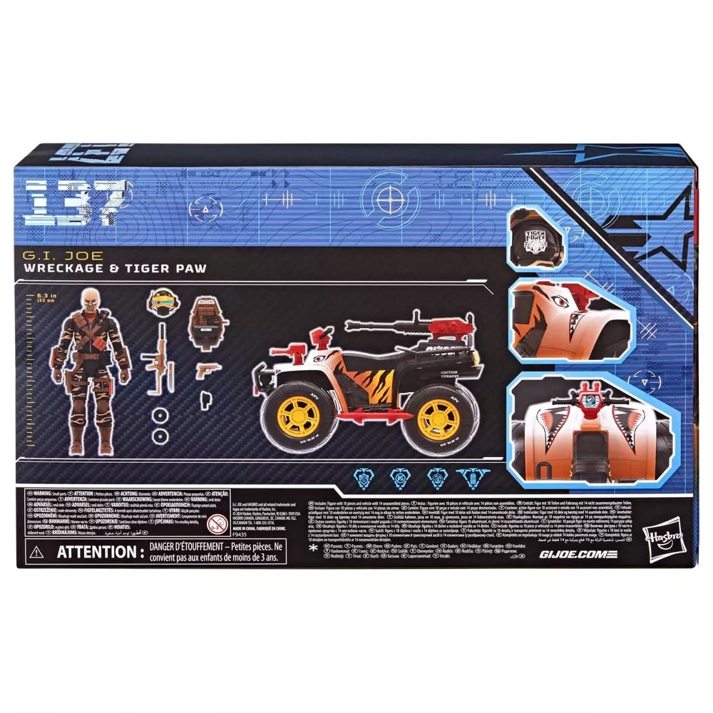 G.I. Joe Classified Series Tiger Force Wreckage Action Figure & Tiger Paw ATV - Exclusive, Multicolor, Model F9435, Plastic