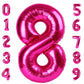 40 Inch Hot Pink Number 8 Balloon, 18Th Birthday Decorations For Girls, Large Mylar Foil Helium 8 18 28 80 1989 Balloon Birthday