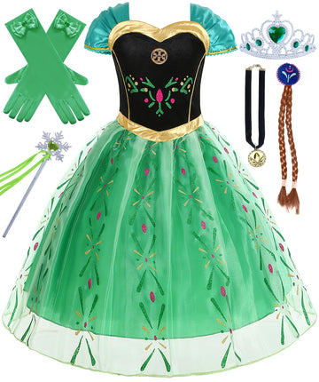 Sabbenia Princess Costumes For Girls Frozen Princess Fancy Dress Up Halloween Carnival Party Cosplay 3-4Y