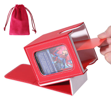 Afiing Mtg Deck Box For Commander Display,Card Deck Box Fits 60+ Double Sleeved Cards Or 100+Single Sleeved Cards, Magic Command