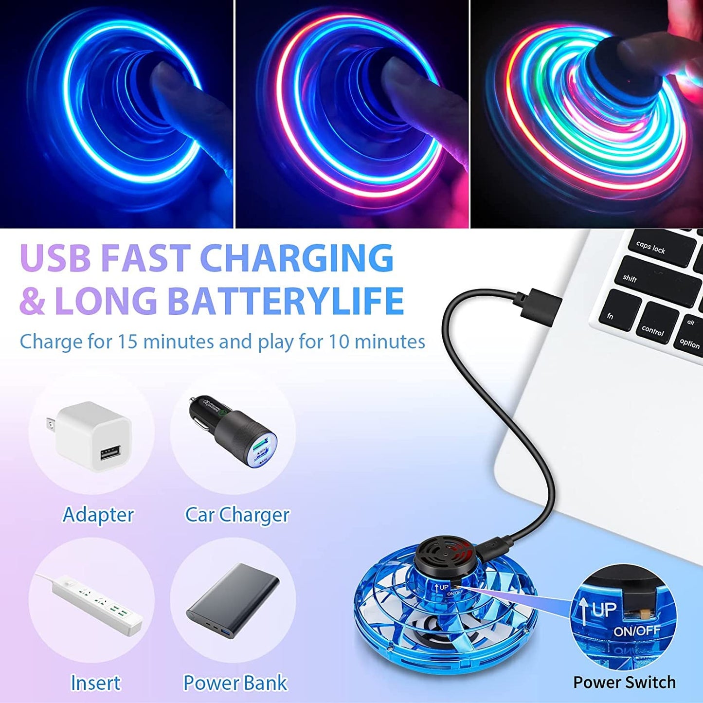 Flying Spinner Mini Ufo Drone, Ifly Spinner Fly Ufo Flying Fidget Spinner, Ifly Hand Controlled Boomerang Drone Cool Stuff Toys
