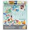 Sticker & Chill Sticker Book For Adults - 700+ Repositionable Colorful Clings Create Designs On 10 Spiral Bound Scene Pages - Ea