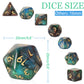 Glitter Blue Green Brown Mixed Colour Dice Set, Polyhedral Dice Set Filled with Shiny Glitters, Polyhedral DND Dice Set for Dung