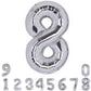 40 Inch Number 18 Balloon Silver Jumbo Giant Big Large Number 18 Foil Mylar Silver Balloons 81Th Birthday Party Anniversary Deco