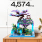 Kimiangel Cherry Blossom Bonsai Tree Set With Lights, Collectible Of Japanese Sakura Tree House Model Building Kit, Birthday For Kids Age 14+&Adults Chineses Architecture