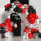 Red And Black Balloons Arch Kit,140Pcs Black Silver And Red Balloon Arch Garland Kit Chrome Silver Balloons Kit For Birthday Wed