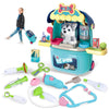 MAGIC4U Pet Cat Care Carrier Suitcase Toy, 29PCS Vet Clinic and Doctor Kit for Kids, Pet Dog Grooming Feeding Toys Veterinarian