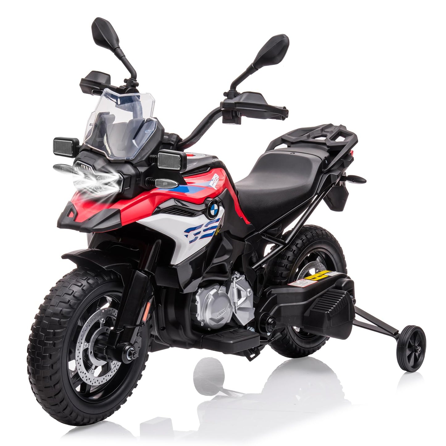 12V Kids Ride On Police Motorcycle, Police Motorbike with High/Low Variable Speed,Built-In Music,USB,Warning Lights,Spring Suspe