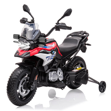 12V Kids Ride On Police Motorcycle, Police Motorbike with High/Low Variable Speed,Built-In Music,USB,Warning Lights,Spring Suspe