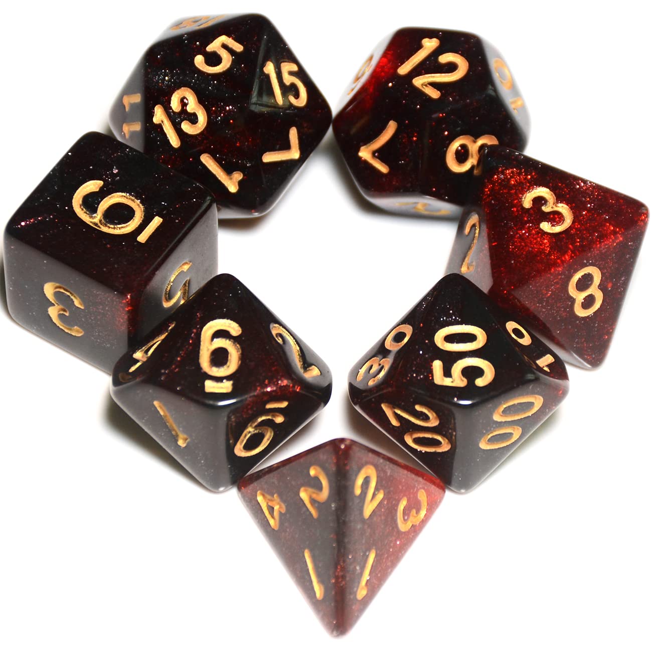 7Pieces DND Dice Set (Red Black)