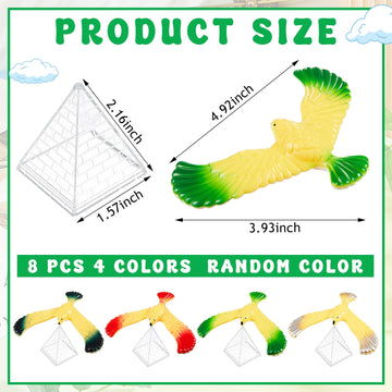 WinnerWhy 8 Pcs Balance Bird Gravity Bird with Pyramid Combination Physical Science mature-themeds Office Desktop Novelty Eagle Trick Party Toy for Science Lovers Teachers Gift  Random Color