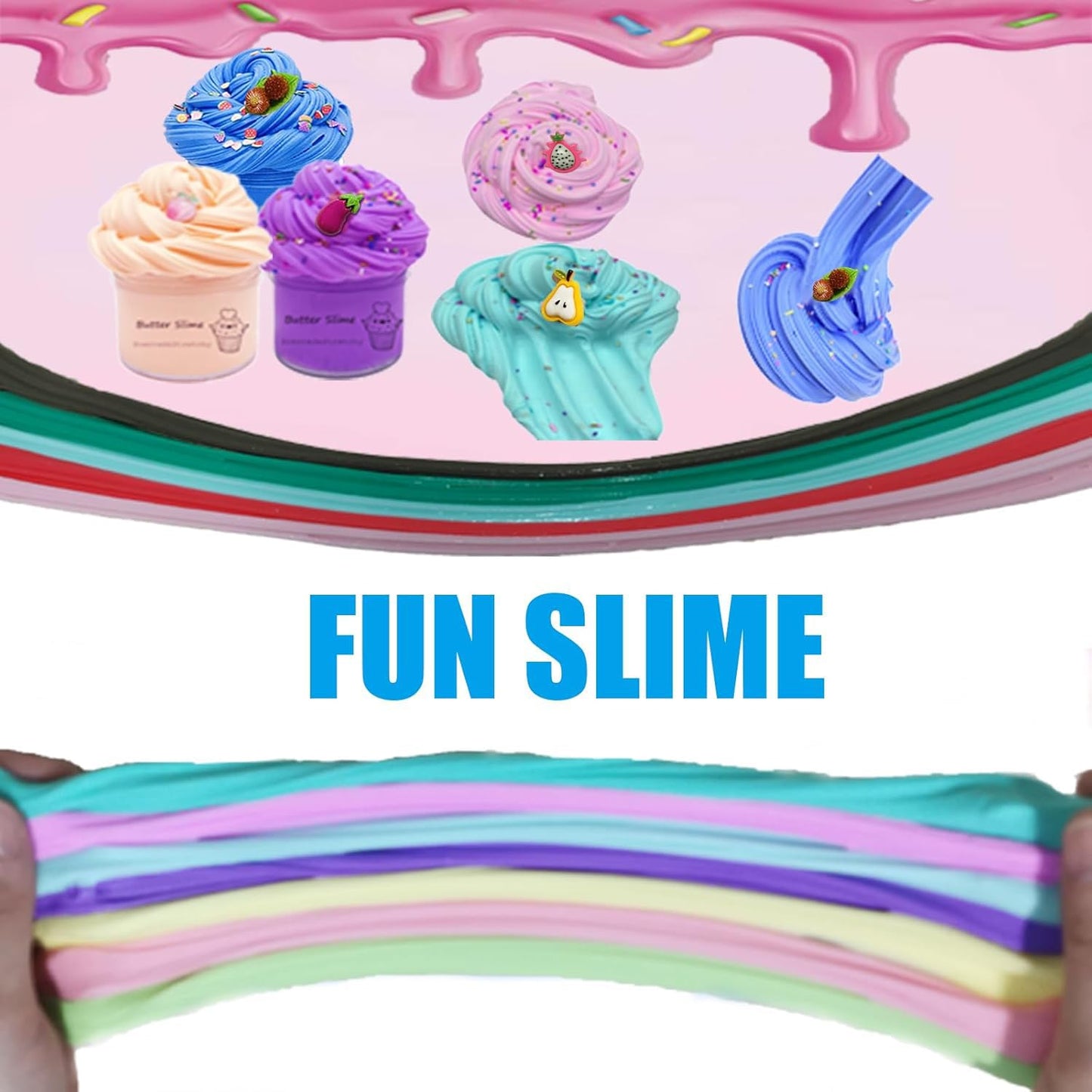 54 Pack Butter Slime Toy Kit, Super Soft And Non-Sticky,Very Suitable Birthday Gifts For Boys And Gir,Party Favors,Stress Relief Toys,Easter Filling Stuffers.