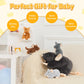 Tezituor 5Pcs Rat Stuffed Animals Set, 24" Gray Plush Mommy Mouse & 4 Baby Mice, Realistic Gift for Kids, Birthday & Christmas Decor