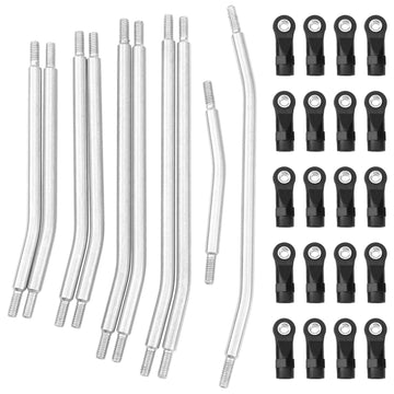 Vgoohobby 10Pcs Stainless Steel Steering Pull Rod Link Linkage Set Compatible with Axial SCX10 90046 90047 1/10 RC Crawler Car,3