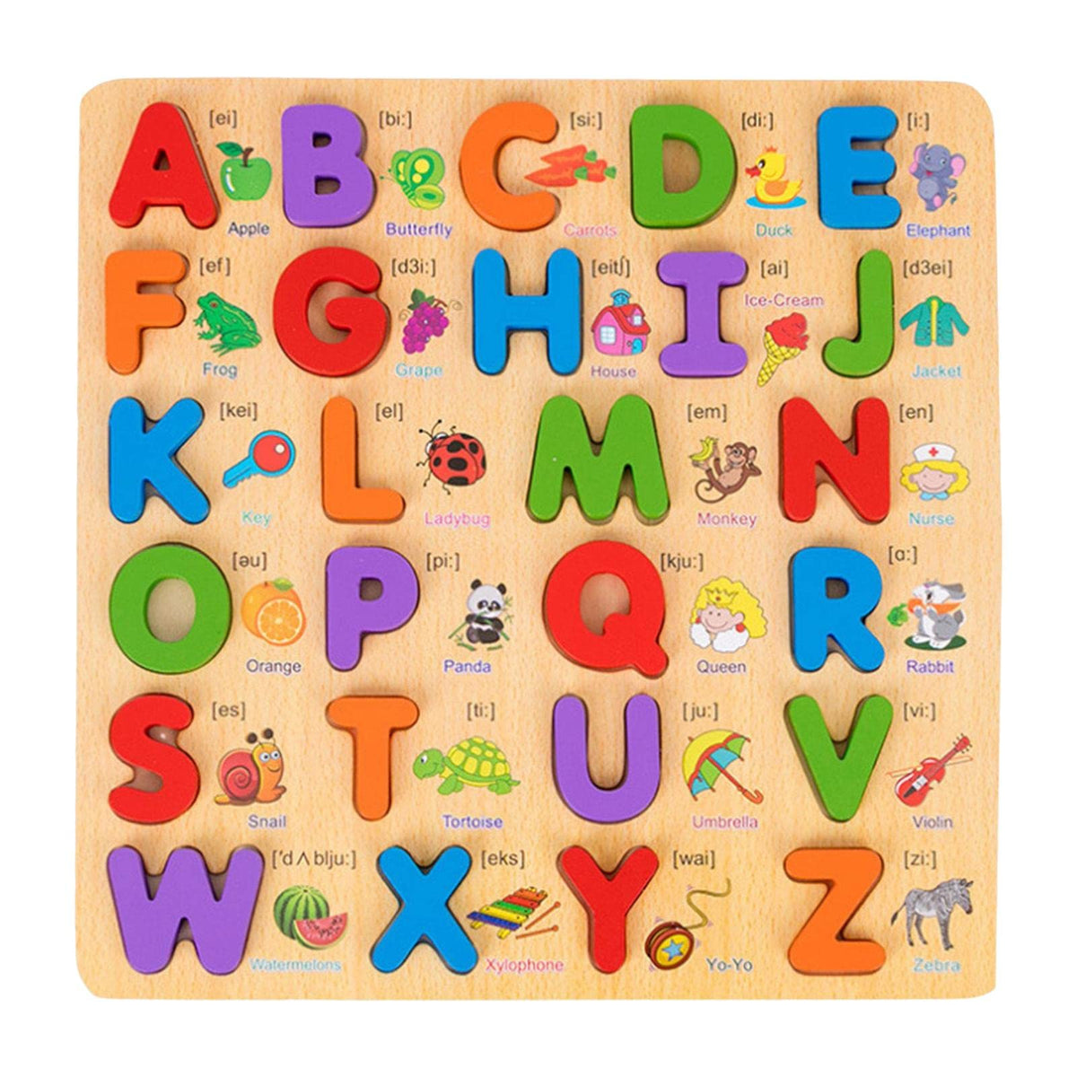 MYADDICTION Letter Puzzles Best Gifts Colorful Puzzle Board Set Toddlers Babies Uppercase Letter