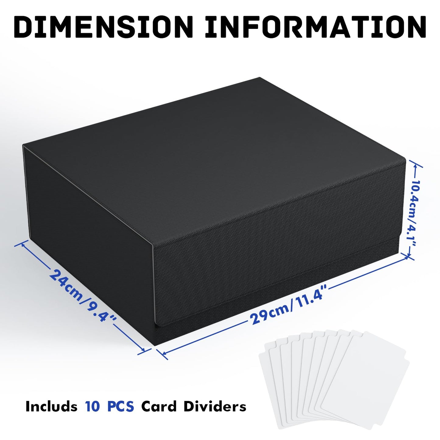 Zlca Card Storage Box For Mtg Ptcg, Commander Deck Box Holds 1800+ Cards, Card Storage Case, Card Organizer For Tcg Sport Cards(Black)