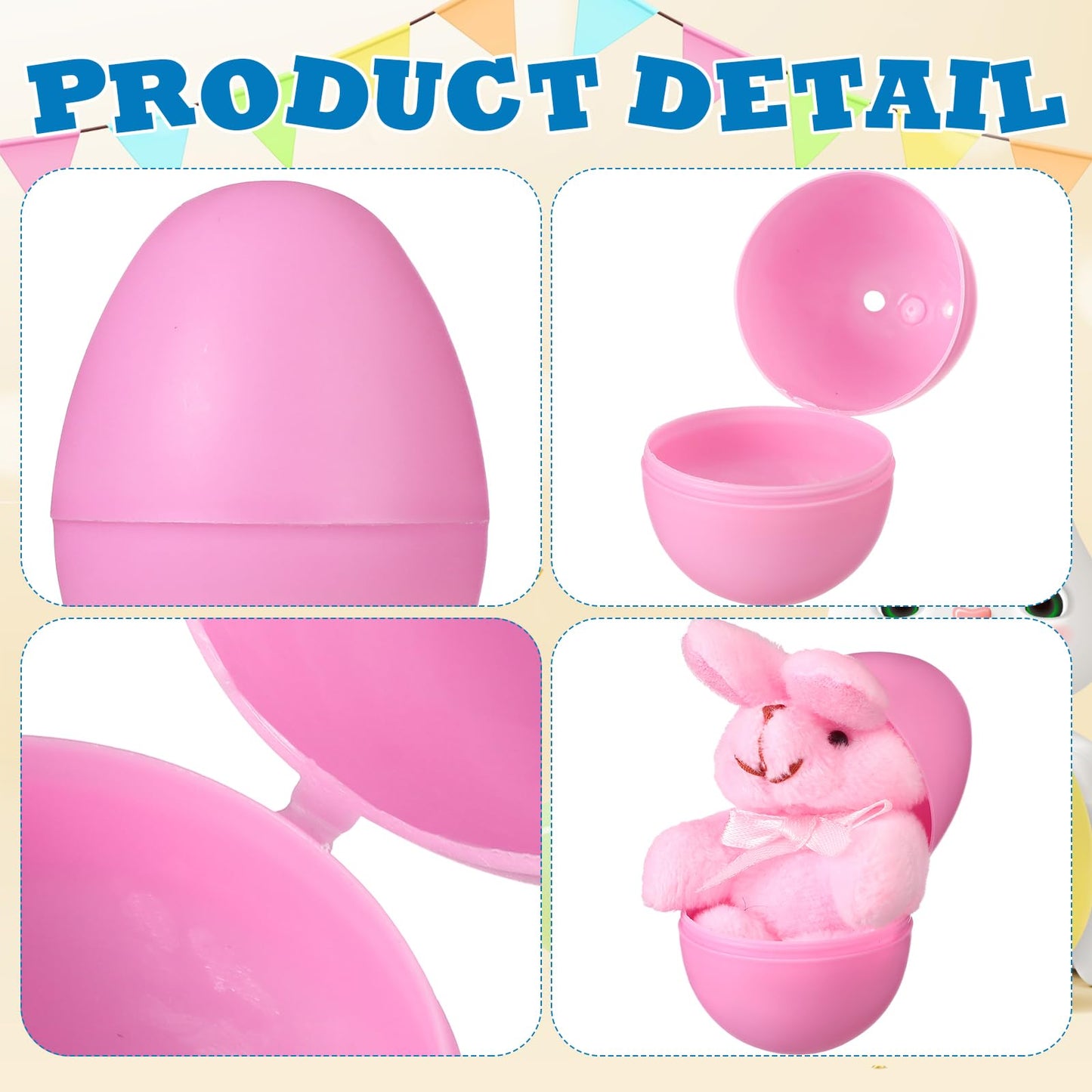 Fillable Empty Easter Eggs Colorful Bulk Pastel Plastic Easter Eggs 2.25'' for Hunt Basket Stuffers Party Decorations(120 Pcs,Cu