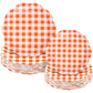 Maxdot 100 Pack Christmas Paper Plates 9 & 7 Snowman Winter Gingham Disposable Dessert Plates for Holiday Xmas Party Supplies(Sc