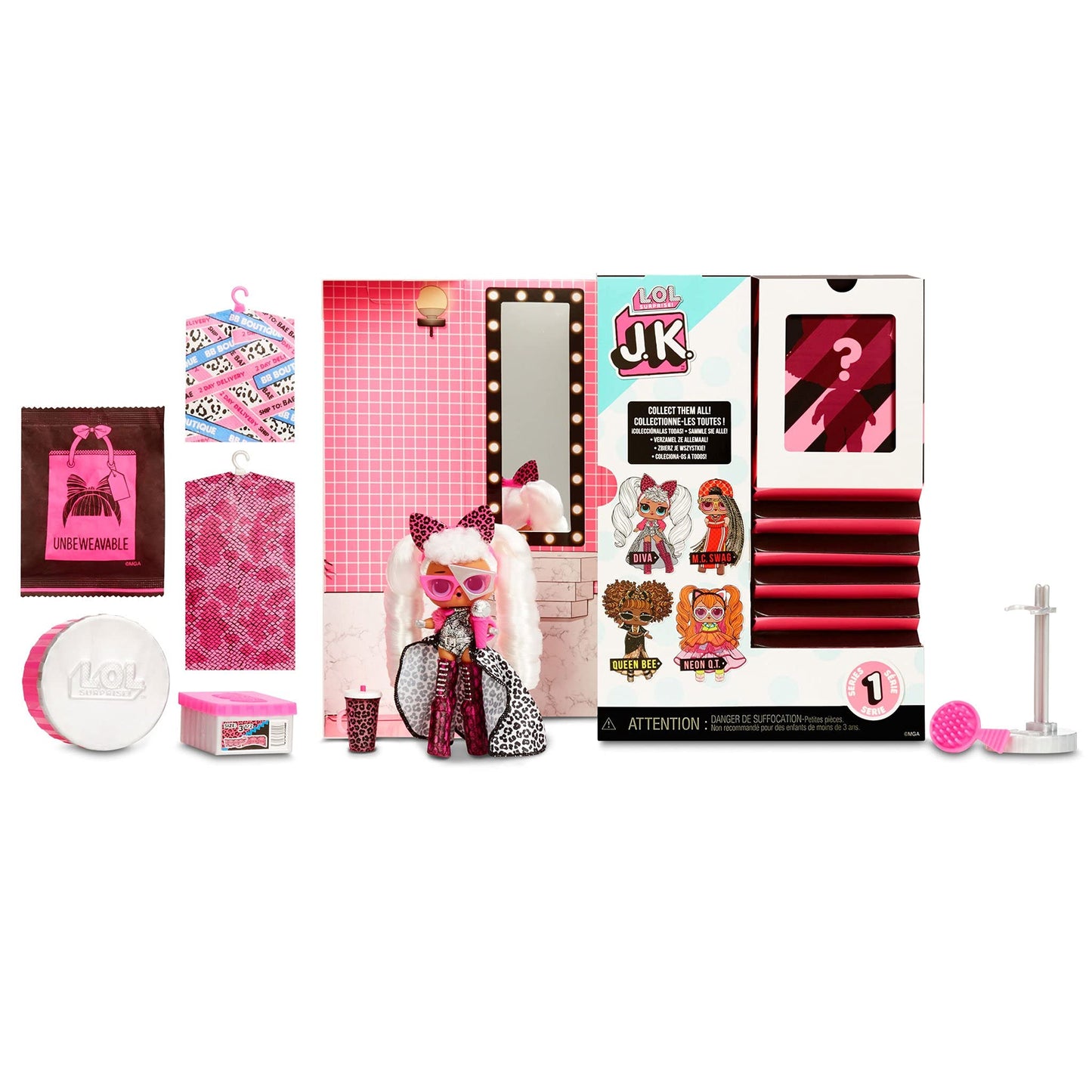 L.O.L. Surprise! LOL Surprise JK Mini Fashion Doll Diva with 15 Surprises Including Dress Up Doll Outfits  limited availability Doll Accessories - Gifts for Girls and Mix Match Toys for Kids 4-15 Years