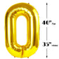 Gold Jumbo Helium Number Balloon 40 Inch, Giant Foil Golden Number 0 Birthday Balloons, Large Numbers 10 20 30 40 50 60 70 80 90