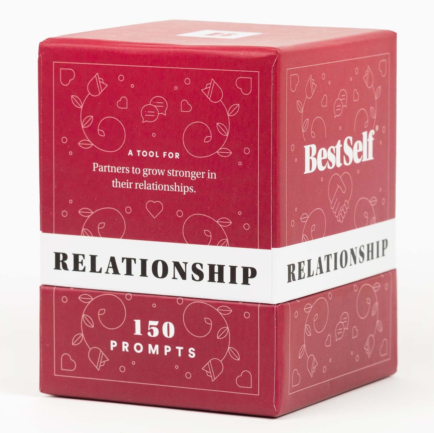 BestSelf Relationship Deck - 150 Discussion Prompts for Couples - Cardstock - Red