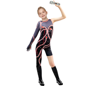 Iowillar Girls Snake Costume Outfit Little Kids Singer Concert Bodysuit Cosplay Jumpsuit
