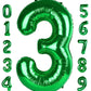 Number 3 Balloon Dark Green 40 Inch, 3Rd 3 Years Old 13 30 Birthday Decorations For Boy, Three Rex Birthday Party Decorations,Gr