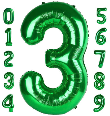 Number 3 Balloon Dark Green 40 Inch, 3Rd 3 Years Old 13 30 Birthday Decorations For Boy, Three Rex Birthday Party Decorations,Gr