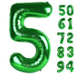 Green 5 Balloon, Number Balloons 40 Inch, 5Th Birthday Balloon Decorations, Green Party Supplies, 5 Number Balloons, Number 5 Ba