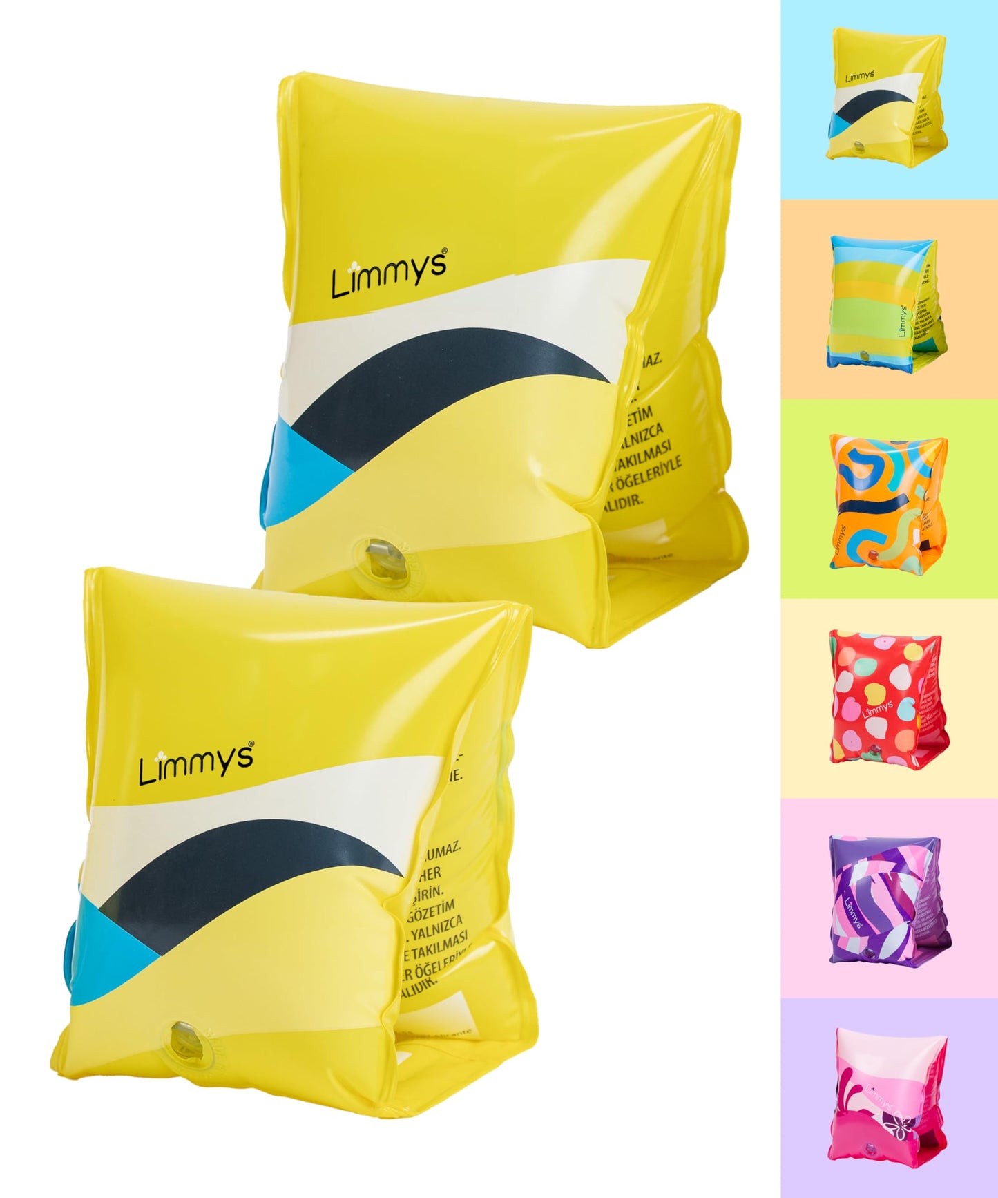 Limmys Premium Quality Arm Floaties For Kids - 1-6 Years Old, Inflatable Water Wings For Swimming (Yellow)
