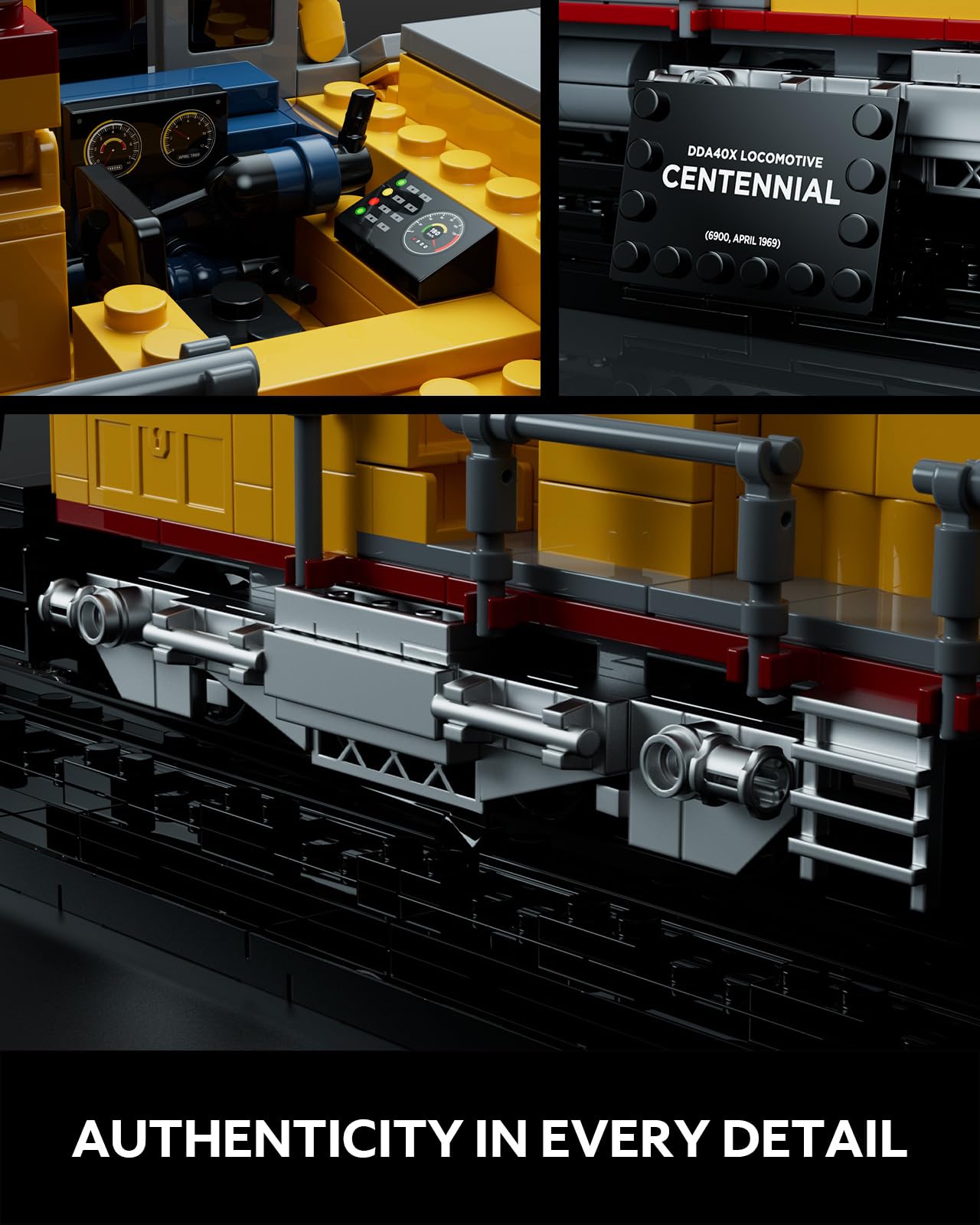 Nifeliz DDA40X Locomotive Building Set with Base  Collectible Steam Train Building Toy Model for mature-themed Train Lovers  Ideal Gift for Home D?cor (1603 PCS  NF10296)