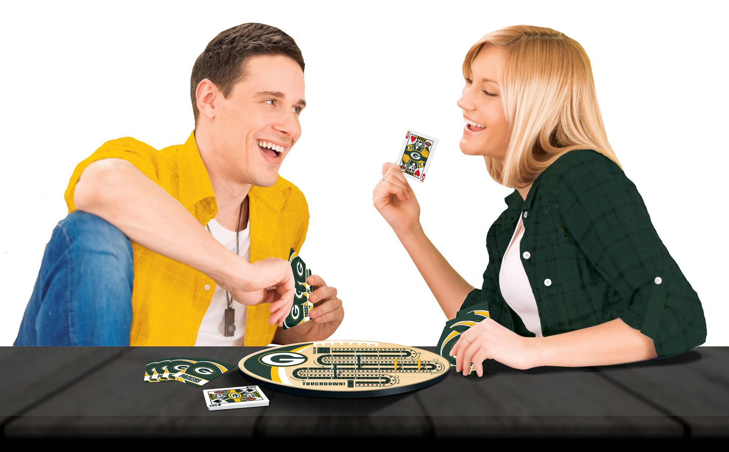 MasterPieces NFL Green Bay Packers Cribbage Game Set, 14" x 40", Team Color, Model 41951, Durable Blend Material