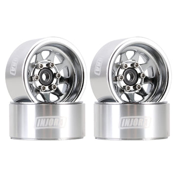 INJORA 1.0 Beadlock Wheel Stamped Steel Beadlock Deep Dish 1.0'' Wheels for 1/18 TRX4M Axial SCX24 Gladiator Deadbolt Bronco C10