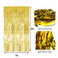 2Pcs 3' X 8' Black And Gold Metallic Tinsel Foil Fringe Curtain Backdrop For 2023 New Years Eve, Halloween Party, Graduation Dec